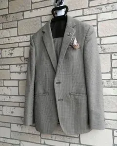 SUIT SELECT グレー チェック柄 ビジネススーツジャケット
