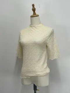 mysty women ライトイエロー系　モックネックカットソー【中古】D65のサムネイル