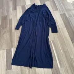 ロング丈 ニットカーディガン ネイビー
