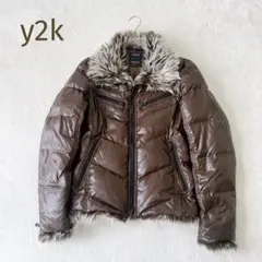 美品★ニコルクラブ★Y2Kファーダウンジャケットグランジ平成 ネオギャル男お兄系