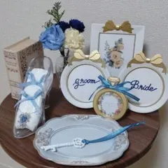 ウェディング【新品】リングピロー&ウェルカムスペース　サムシングブルー