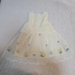 花柄刺繍ホワイトワンピース 90cm