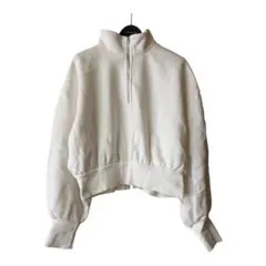 GU ハーフジップ スウェット ホワイト ショート丈のサムネイル