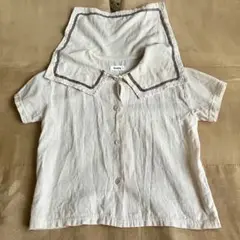Aosta セーラー襟 半袖シャツ XL ベージュ