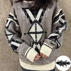 超個性的⭐︎LAUTRAMONT ロートレアモン 肉厚ニット 立体編み L〜XL 