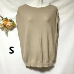 夏物セール中　オペークドットクリップ　サマーニットベスト　カットソー　春　夏　S