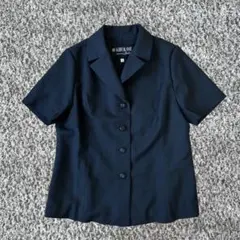 デザインボタン 半袖 テーラードジャケット 黒 S きれいめ 上品 オフィス