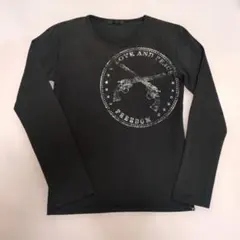 ロア　プリント 長袖Tシャツ ブラックのサムネイル