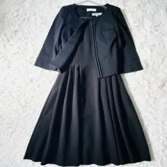 【極美品】M-PREMIER セレモニーワンピースセットアップ　ノーカラー　黒S