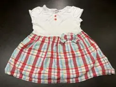 【ミキハウス】　チェック柄ワンピース 100cm
