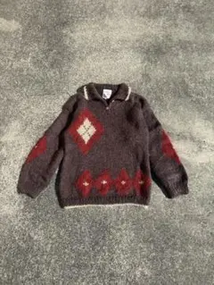 70s 80s nordstrom アーガイル モヘア ニット イタリア製