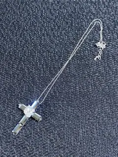 クロス型 宝石 シルバー ペンダント