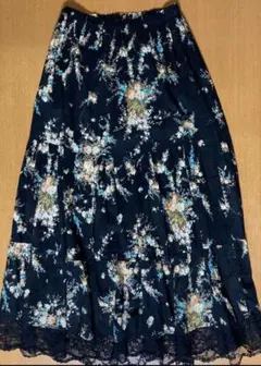 美品 ピアリマーマ Pieri Marma さえら 花柄レースティアードエプロン