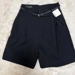 【新品・タグ付】 ZARA ハーフ ショート バミューダパンツ ベルト付き