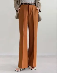 【新品未開封】Re:EDIT センタープレスカラースラックス ブラウン SC