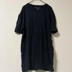 アメリカンイーグル メンズ Tシャツ クルーネック 無地 L 黒 綿 海外古着