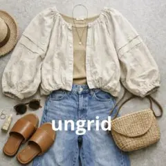 最終値下げ☆Ungrid レーヨン麻ボリュームブラウス F リネン混 極美品のサムネイル
