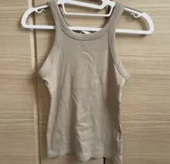 H&M　リブタンクトップ　モカ　Sサイズのサムネイル