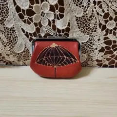 本革ガマ口小銭入れ　レザークラフト