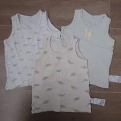 送料込　ベビー タンクトップ 3枚セット　恐竜　綿100%　しまむら　肌着