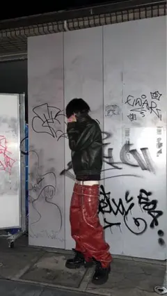 GOAR.ARCHIVE クロコレザー 赤ZIPPER PANTS CROC - メルカリ