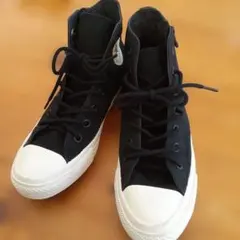 コンバース ハイカット ジップ スニーカー 黒　ブラック 24.5cm