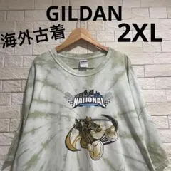 海外古着　ギルダン　ビッグサイズ　タイダイTシャツ　大きめ　サイズ2XL
