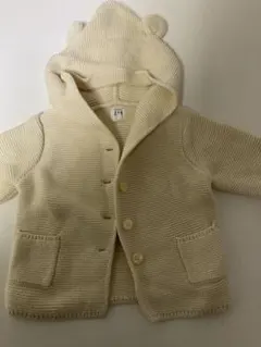 美品★ ベビーギャップ　くま耳　カーディガン　アイボリー　80cm ニット