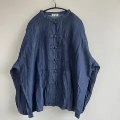 美品　D*g*y デニム チャイナボタン ブラウス　LL