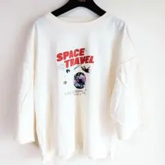 『niko and ...』ニコアンド（L）スペースアニマルフリルTEE ロンT