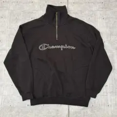 90s Champion ハーフジップ スウェット ビッグロゴ チャンピオン