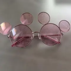 ミッキー型ピンクラウンドサングラス