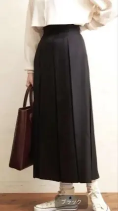 fig London ボックスプリーツスカート　ブラックのサムネイル