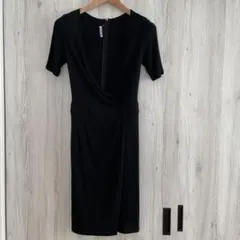 更に値下げ！COUP DE CHANCE ラップ風ワンピネイビークリーニング済み