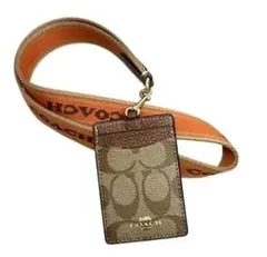 COACH パスケース ブラウン キャンバス