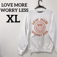 LOVE MORE Worry LESS スウェット　XLサイズ　裏起毛