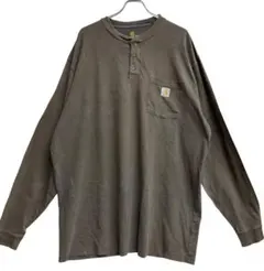 カーハート ヘンリーネック ロンT 長袖 Tシャツ ポケT ２XL【5054】
