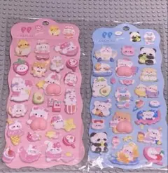 新品 3D 立体 おしりシール 2枚セット 47ピース もちもち ぷにぷに 2