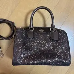 COACHブラウン星柄ショルダーバッグ