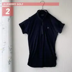 BURBERRY GOLF バーバリーゴルフ 半袖シャツ2ブラックボーダー日本製のサムネイル
