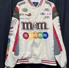 M&M’s レーシングジャケット 薄手 刺繍ワッペン フルデコ 48表記 L相当 M&M's レーシングジャケット 薄手 刺繍ワッペン フルデコ50表記 XL相当