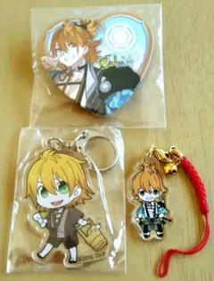 刀剣乱舞　浦島虎徹　とうらぶ　キーホルダー　根付ストラップ　ハート缶バッジ