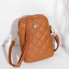 茶 韓国 ショルダーバッグ ポーチ フェイクレザー 【売れています】レディース