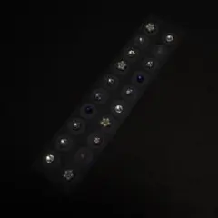 【まとめ買いがお得】耳つぼジュエリー20粒　ブルー&ホワイトフラワー　【24】