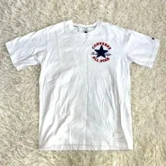 【コンバース】 半袖カットソー Tシャツ L 白 ロゴ刺繍 シンプル 綿100%