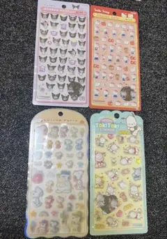 正規品 ボンボンドロップシール サンリオミニ コットンパフィー 4枚セット