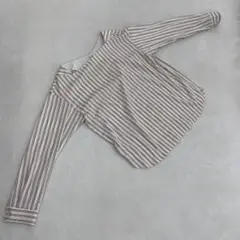 UNTITLED ブラウス ストライプ 長袖 クルーネック ポリエステル