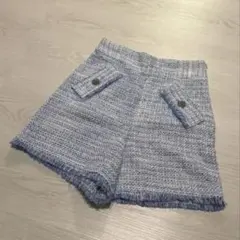 美品ZARAツィードブルーショートパンツ