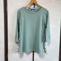 ブルーレーベルクレストブリッジミントグリーン 七分袖 サイドリボン トップス
