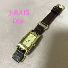 J-AXIS iKa 腕時計　スクエア　焦茶　皮バンド　ゴールド　アナログのサムネイル